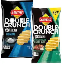 IGA Smith’s Double Crunch Chips 150g or Thinly Cut Chips 175g Selected Varieties offer