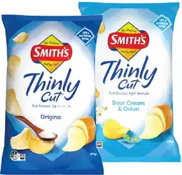 IGA Smith’s Thinly Cut Chips 175g or Double Crunch Chips 150g Selected Varieties offer