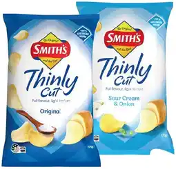 IGA Smiths Thinly Cut Chips Selected Varieties offer