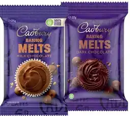 IGA Cadbury Baking Chocolate Melts 225g or Block 180g Selected Varieties offer