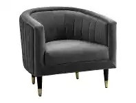 LivingStyles Sonny Velvet Fabric Armchair, Mirage Grey offer
