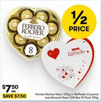 Ferrero Rocher Heart or Raffaello Coconut and Almond Heart Gift Box
