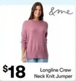 BIG W Longline Crew Neck Knit Jumper offer