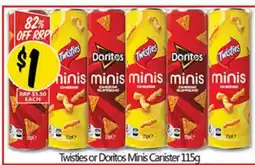 NQR Twisties or Doritos Minis Canister offer