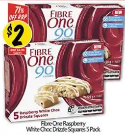 NQR Fibre One Raspberry, White Choc Drizzle Squares offer