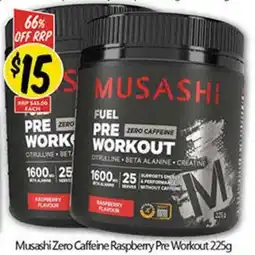 NQR Musashi Zero Caffeine Raspberry Pre Workout offer