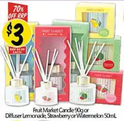 NQR Fruit Market Candle Diffuser Lemonade, Strawberry or Watermelon offer