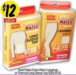 NQR Heat Mates Extra Warm Leggings or Thermal Long Sleeve Top Sizes offer