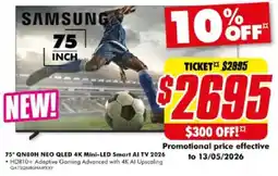 The Good Guys 75" QN80H NEO QLED 4K Mini-LED Smart Al TV 2026 offer
