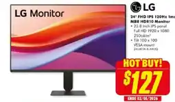 The Good Guys 24" FHD IPS 120Hz 1ms MBR HDR10 Monitor offer