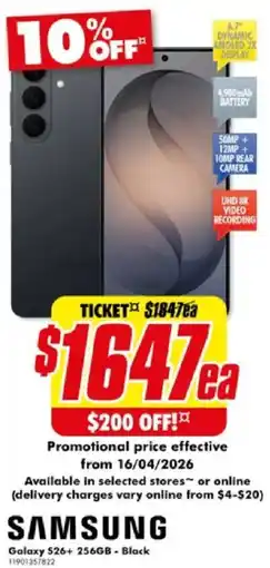 The Good Guys Galaxy S26+ 256GB - Black offer