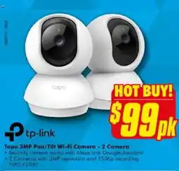 The Good Guys Tapo 3MP Pan/Tilt Wi-Fi Camera - 2 Camera offer