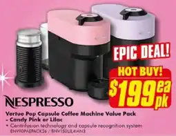 The Good Guys Vertuo Pop Capsule Coffee Machine Value Pack - Candy Pink or Lilac offer