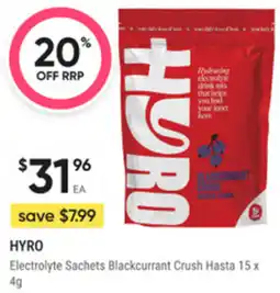 healthylife Hyro Electrolyte Sachets Blackcurrant Crush Hasta offer