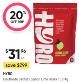 healthylife Hyro Electrolyte Sachets Lemon Lime Hasta offer