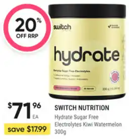 healthylife Switch nutrition Hydrate Sugar Free Electrolytes Kiwi Watermelon offer