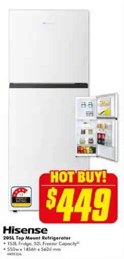 The Good Guys 205L Top Mount Refrigerator offer