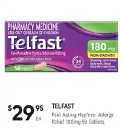 healthylife Telfast Fast Acting Hayfever Allergy Relief 50 Tablets offer