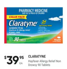healthylife Claratyne Hayfever Allergy Relief Non Drowsy 90 Tablets offer