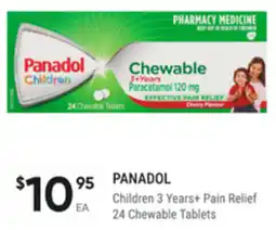 healthylife Panadol Children 3 Years+ Pain Relief 24 Chewable Tablets offer