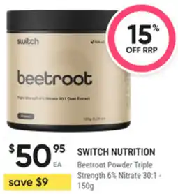 healthylife Switch nutrition Beetroot Powder Triple Strength 6% Nitrate 30:1 offer