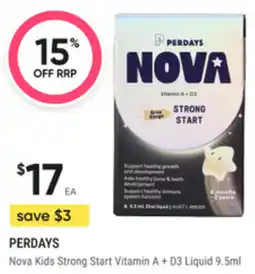 healthylife Perdays Nova Kids Strong Start Vitamin A + D3 Liquid offer