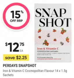healthylife Perdays snapshot Iron & Vitamin C Cosmopolitan Flavour Sachets offer