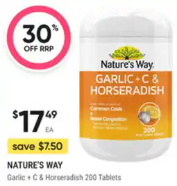 healthylife Nature's way Garlic + C & Horseradish offer