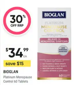 healthylife Bioglan Platinum Menopause Control offer