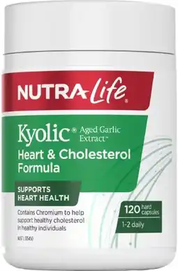 healthylife Nutra-Life Kyolic Aged Garlic Extract Heart & Cholesterol 120 Capsules offer