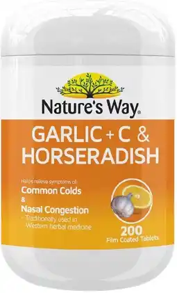 healthylife Nature's Way Garlic + C & Horseradish 200 Tablets offer