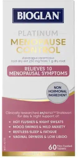 healthylife Bioglan Platinum Menopause Control 60 Tablets offer