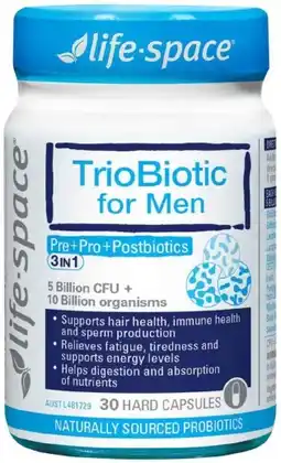 healthylife Life-Space Men's TrioBiotic 30 Capsules offer