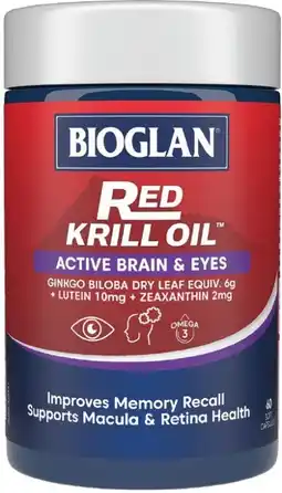 healthylife Bioglan Red Krill Oil Active Brain & Eyes 60 Capsules offer