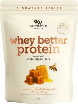 healthylife White Wolf Nutrition Whey Better Protein Powder with Collagen Salted Carmel offer