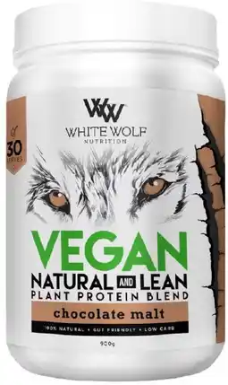 healthylife White Wolf Nutrition Vegan Natural+Lean Protein Chocolate Malt offer