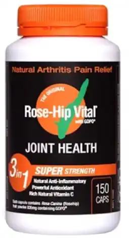 healthylife Rose-Hip Vital Joint Health 3 In 1 Super Strength 150 Capsules offer