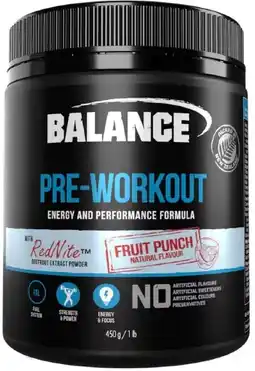 healthylife Balance Pre Workout Powder Fruit Punch offer