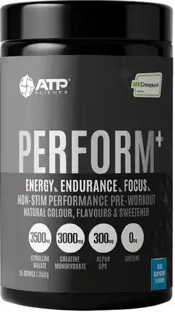healthylife ATP Science Perform+ Pre-Workout Blue Raspberry offer