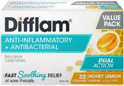 healthylife Difflam Sore Throat Lozenges Sugar Free Honey & Lemon offer