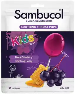 healthylife Sambucol Kids Soothing Throat Pops offer