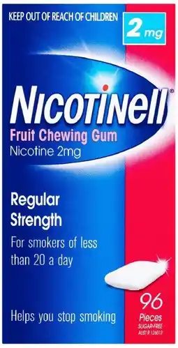 healthylife Nicotinell Chewing Gum Fruit 2mg 96 Pieces offer