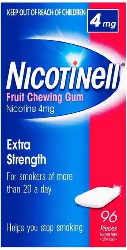 healthylife Nicotinell Chewing Gum Fruit 4mg 96 Pieces offer