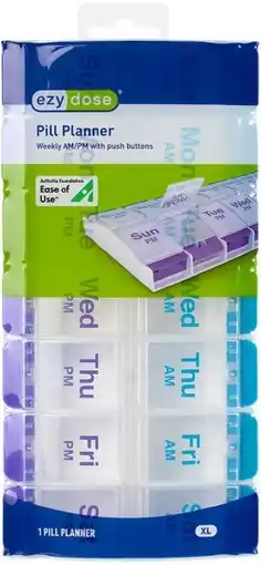 healthylife Ezy Dose Pill Planner AM/PM 7 Day Push Button offer
