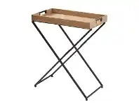Boston Wooden Tray Topped Metal Side Table