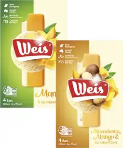 Coles Weis Frozen Dessert Bars-6 Pack 264mL-280mL offer