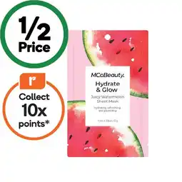 Woolworths MCoBeauty Hydrate & Glow Juicy Watermelon Sheet Mask offer