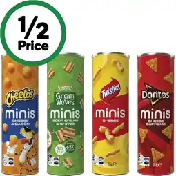 Woolworths Sunbites Grain Waves, Cheetos, Doritos or Twisties Minis Canisters 90-150g offer