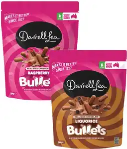 Coles Darrell Lea Bullets or BB's 150g-204g offer