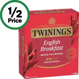 Woolworths Twinings Tea Bags-100 offer